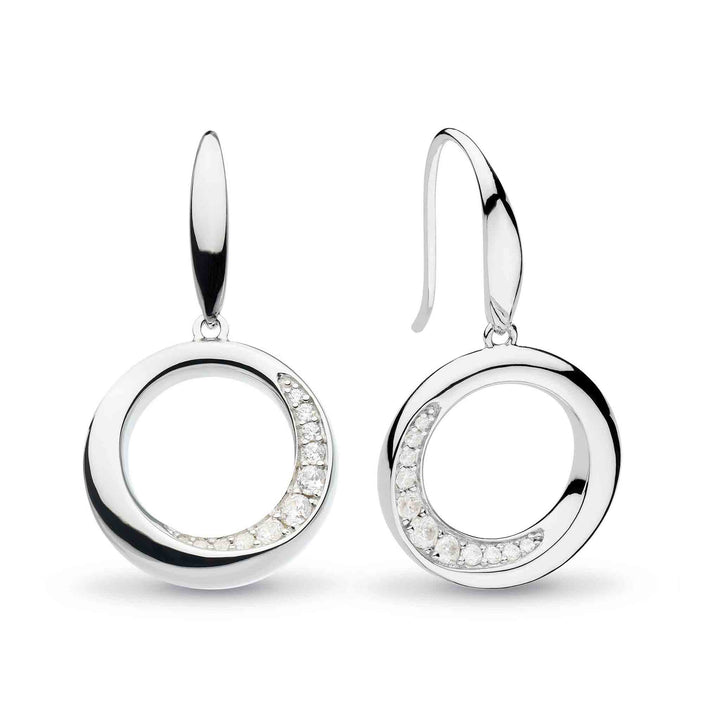 Kit Heath Silver Bevel Cirque Pave Drop Earrings - MococoKit Heath5152CZ5038159159527Earrings