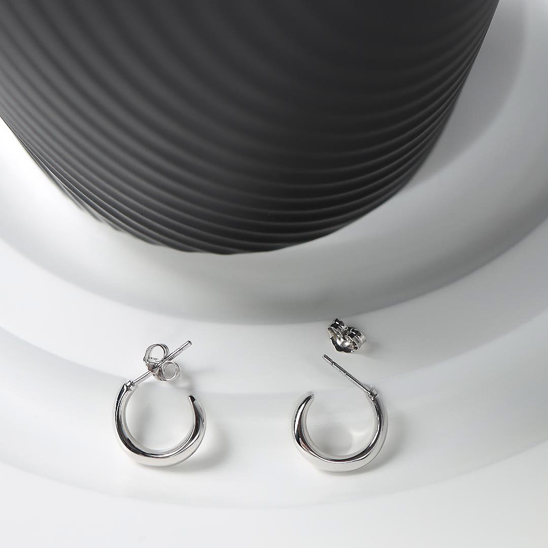 Kit Heath Silver Bevel Cirque Semi Hoop Earrings - MococoKit Heath6171RP5038159163395Earrings