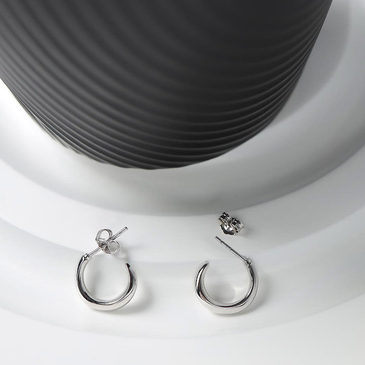 Kit Heath Silver Bevel Cirque Semi Hoop Earrings - MococoKit Heath6171RP5038159163395Earrings