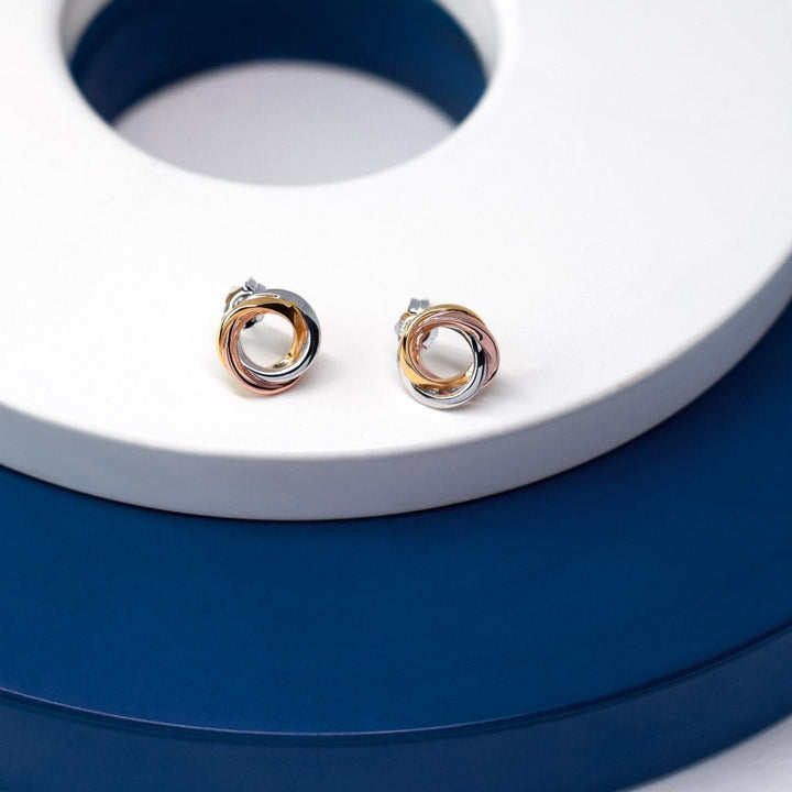 Kit Heath Silver Bevel Trilogy Golds Stud Earrings - MococoKit Heath4169GRG5038159159480Earrings