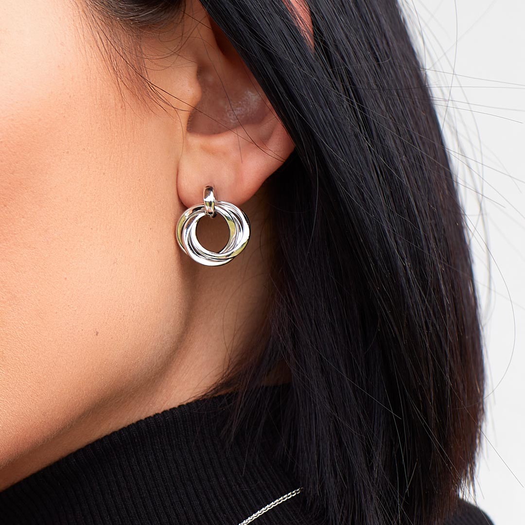 Kit Heath Silver Bevel Trilogy Grande Drop Earrings - MococoKit Heath6170RP5038159165399Earrings