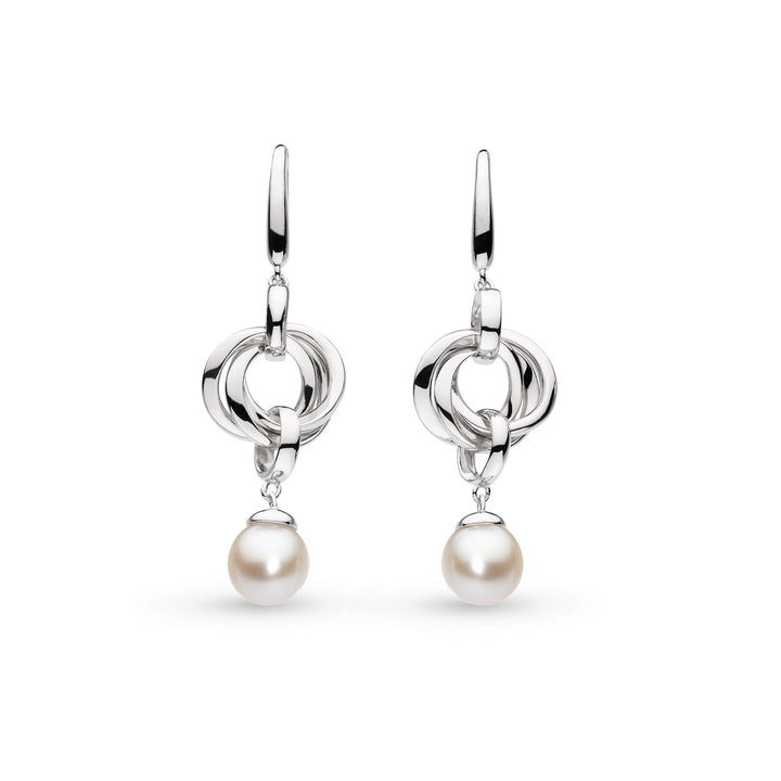 Kit Heath Silver Bevel Trilogy Pearl Link Drop Earrings - MococoKit Heath5160FP5038159163227Earrings