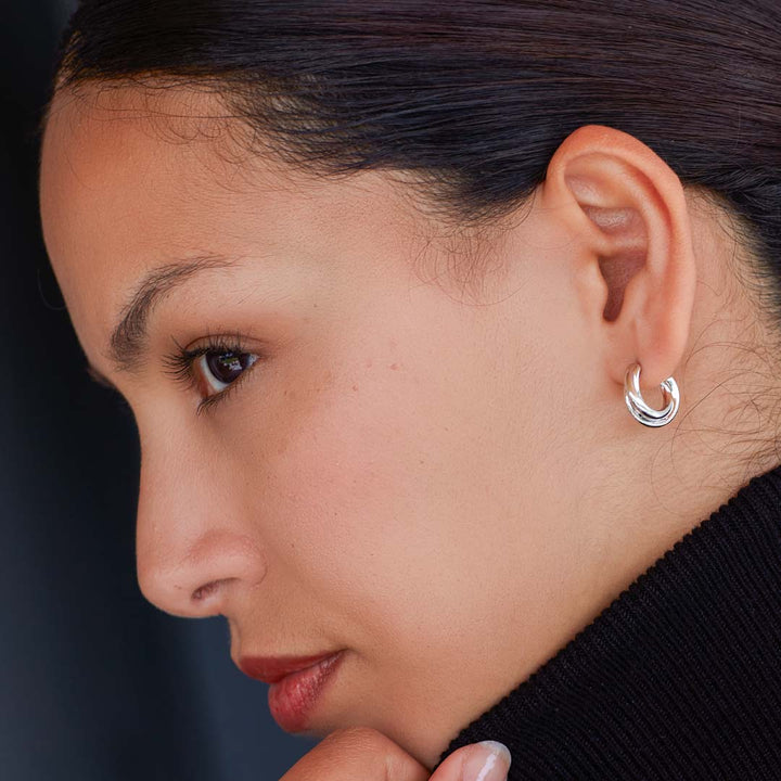 Kit Heath Silver Bevel Trilogy Semi Hoop Earrings - MococoKit Heath6166RP5038159163371Earrings