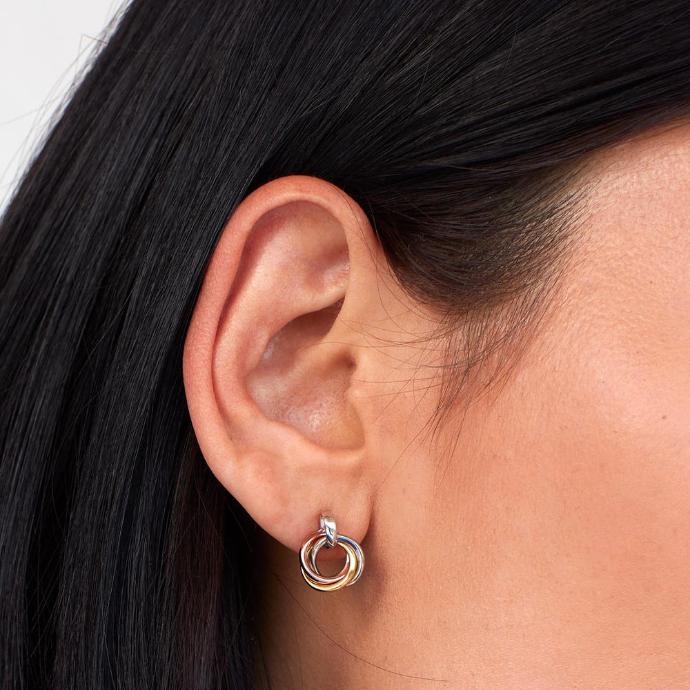 Kit Heath Silver Bevel Trilogy Stud Drop Earrings - MococoKit Heath6168GRG5038159165368Earrings