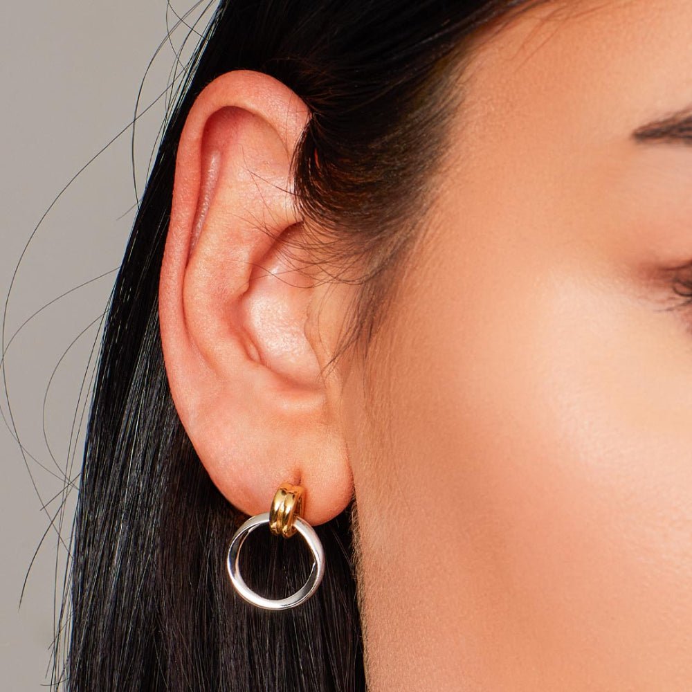 Kit Heath Silver Bevel Unity Golden Drop Earrings - MococoKit Heath41172GRP5038159167850Earrings