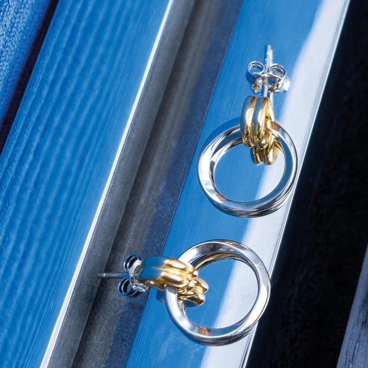 Kit Heath Silver Bevel Unity Golden Drop Earrings - MococoKit Heath41172GRP5038159167850Earrings