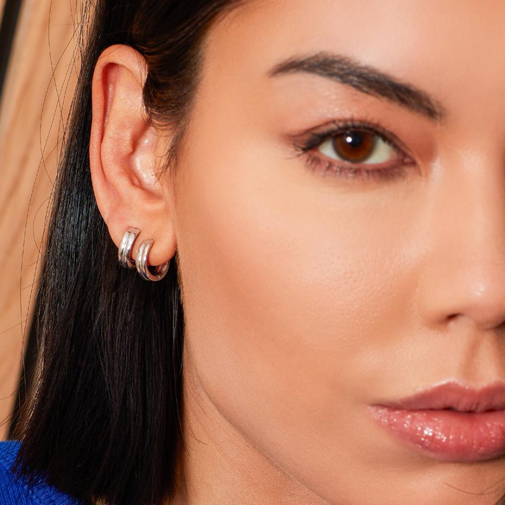 Kit Heath Silver Bevel Unity Huggie Hoop Earrings - MococoKit Heath61171RP5038159167812Earrings