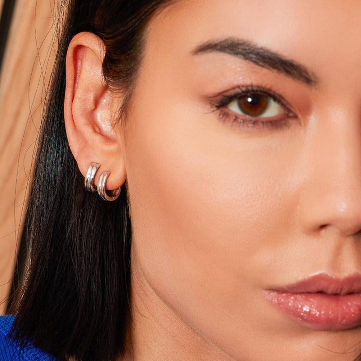Kit Heath Silver Bevel Unity Huggie Hoop Earrings - MococoKit Heath61171RP5038159167812Earrings