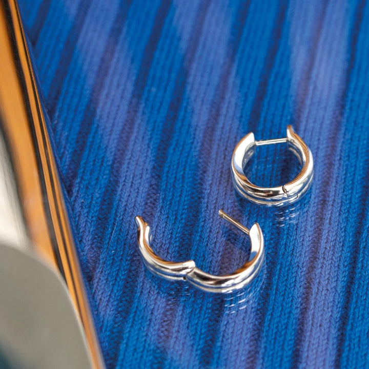Kit Heath Silver Bevel Unity Huggie Hoop Earrings - MococoKit Heath61171RP5038159167812Earrings