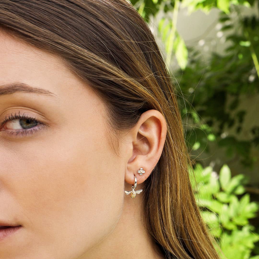 Kit Heath Silver Blossom Flyte Honey Bee Drop Earrings - MococoKit Heath60338GRP5038159160448Earrings