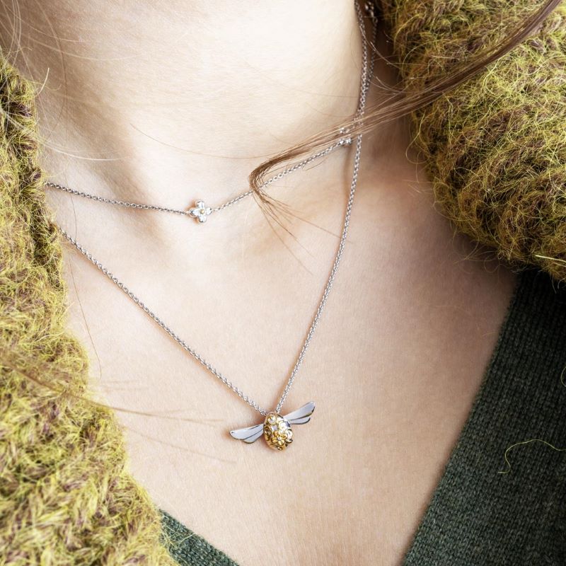 Kit Heath Silver Blossom Flyte Honey Bee Midi Necklace - MococoKit Heath90338GRP5038159159985Necklaces