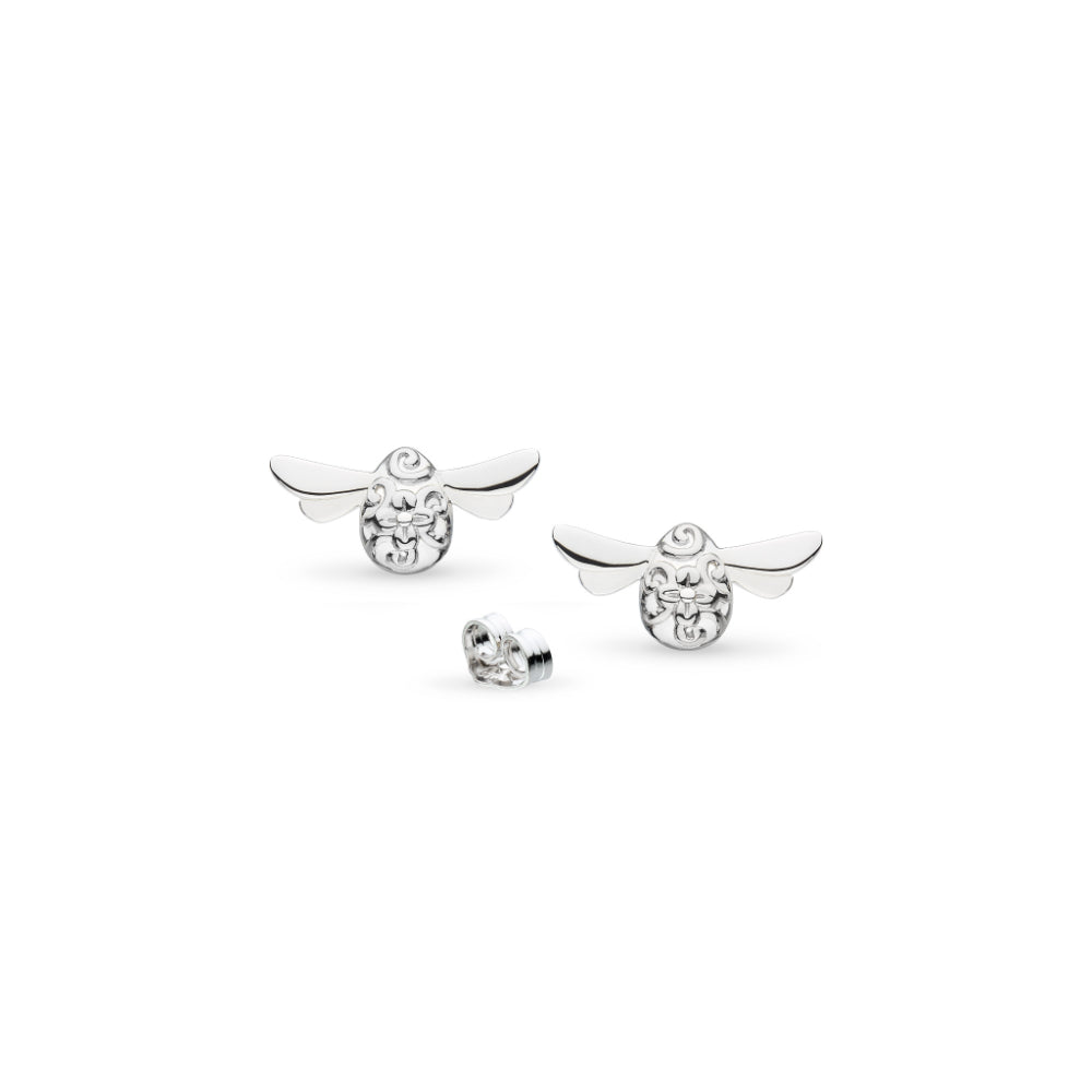 Kit Heath Silver Blossom Flyte Honey Bee RP Stud Earrings image