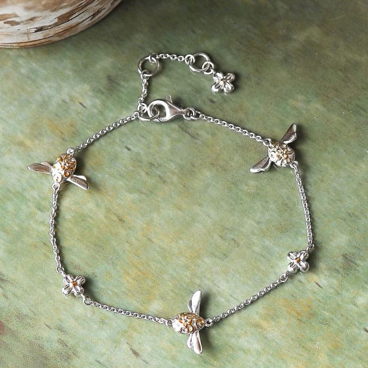 Kit Heath Silver Blossom Flyte Honey Bee Station Bracelet - MococoKit Heath70338GRP5038159163500Bracelets