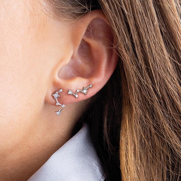 Kit Heath Silver Celeste Constellation Mismatch Earrings - MococoKit Heath30471CZ5038159165771Earrings