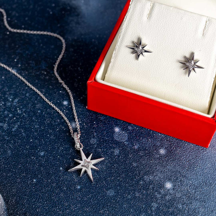 Kit Heath Silver Celeste North Star Pave Stud Earrings - MococoKit Heath30466CZ5038159170065Earrings