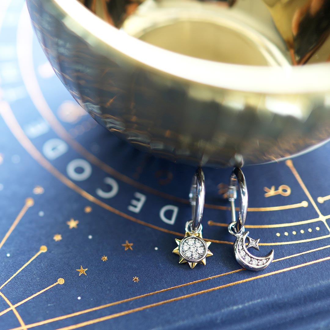 Kit Heath Silver Celeste Pave Sun & Crescent Moon Earrings - MococoKit Heath50492GCZ5038159161599Earrings
