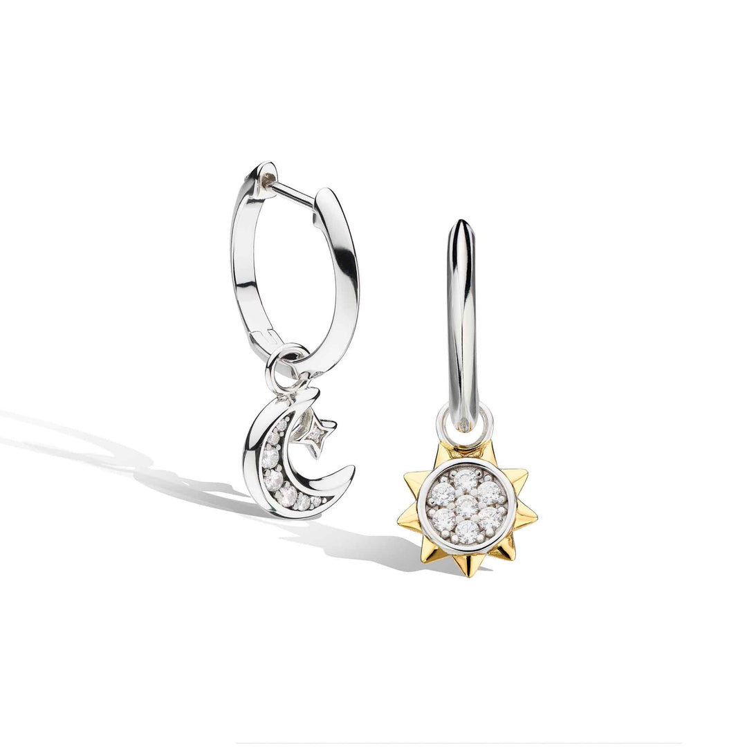 Kit Heath Silver Celeste Pave Sun & Crescent Moon Earrings - MococoKit Heath50492GCZ5038159161599Earrings