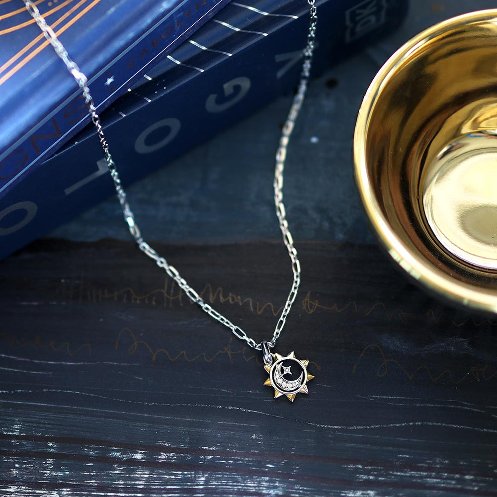 Kit Heath Silver Celeste Pave Sun, Moon & Star Spinner Necklace - MococoKit Heath90493GCZ5038159161858Necklaces