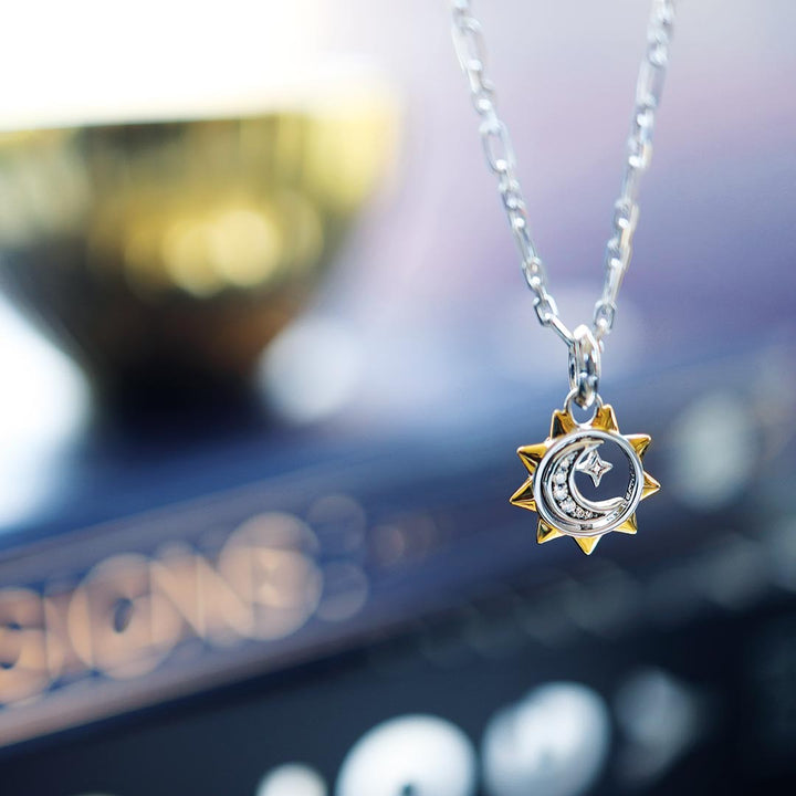 Kit Heath Silver Celeste Pave Sun, Moon & Star Spinner Necklace - MococoKit Heath90493GCZ5038159161858Necklaces