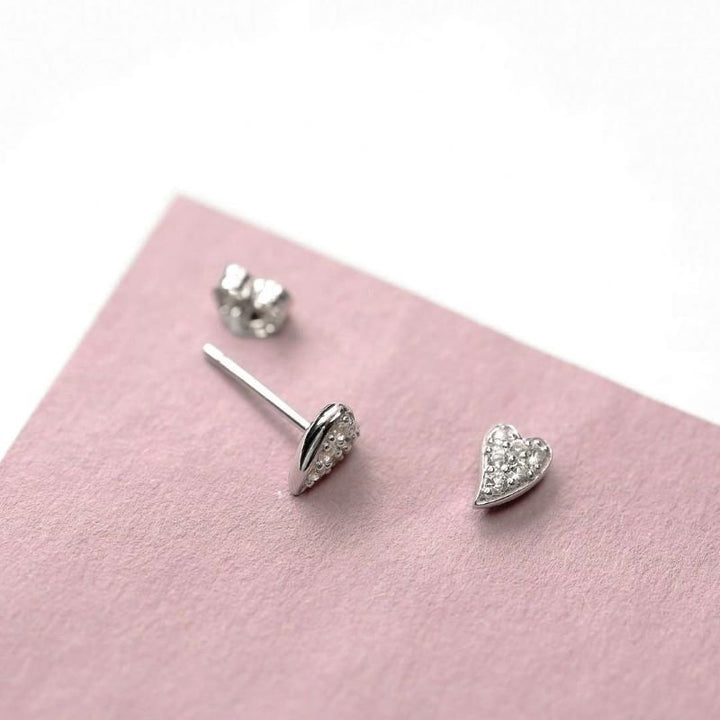 Kit Heath Silver Cherish Precious Pave Heart Stud Earrings - MococoKit Heath30505WT5038159159251Earrings
