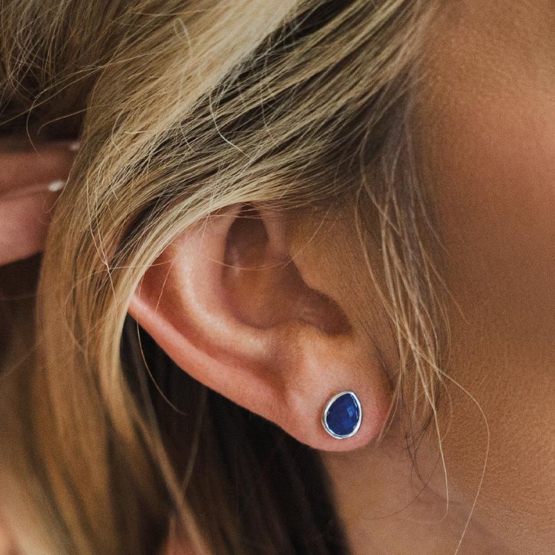 Kit Heath Silver Coast Pebble Azure Blue Gemstone Stud Earrings - MococoKit Heath30174LP5038159167430Earrings