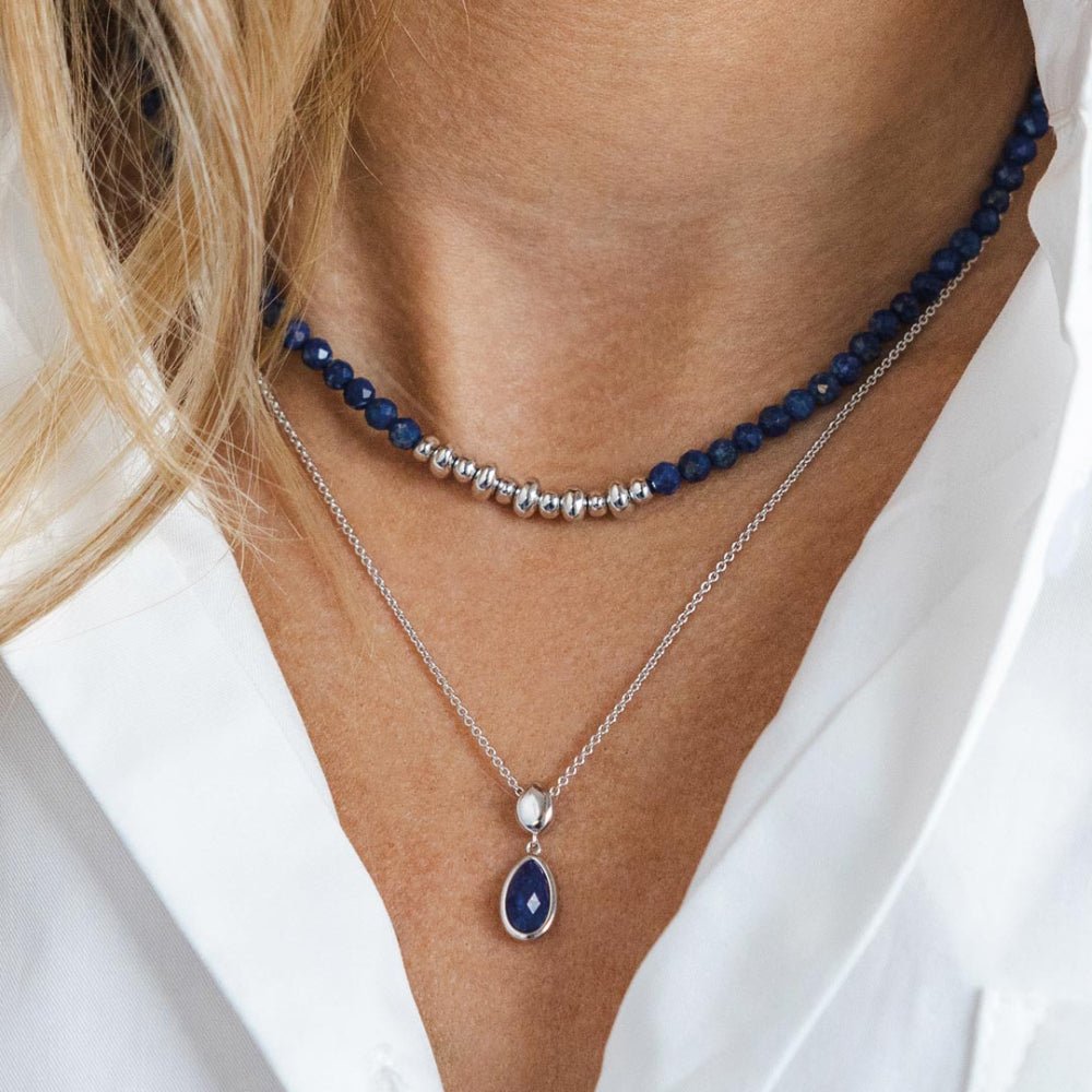 Kit Heath Silver Coast Pebble Azure Due Droplet Necklace - MococoKit Heath90173LP5038159167515Necklaces