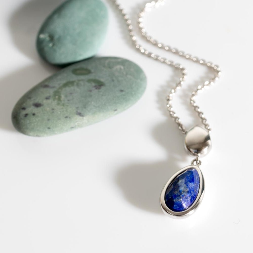 Kit Heath Silver Coast Pebble Azure Due Droplet Necklace - MococoKit Heath90173LP5038159167515Necklaces