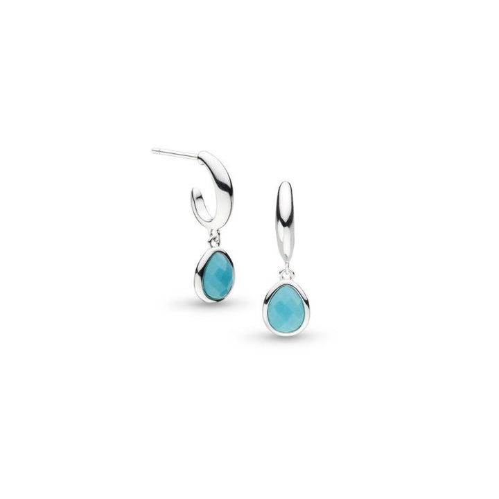 Kit Heath Silver Coast Pebble Azure Gemstone Hoop Drop Earrings - MococoKit Heath50172MG5038159167454Earrings