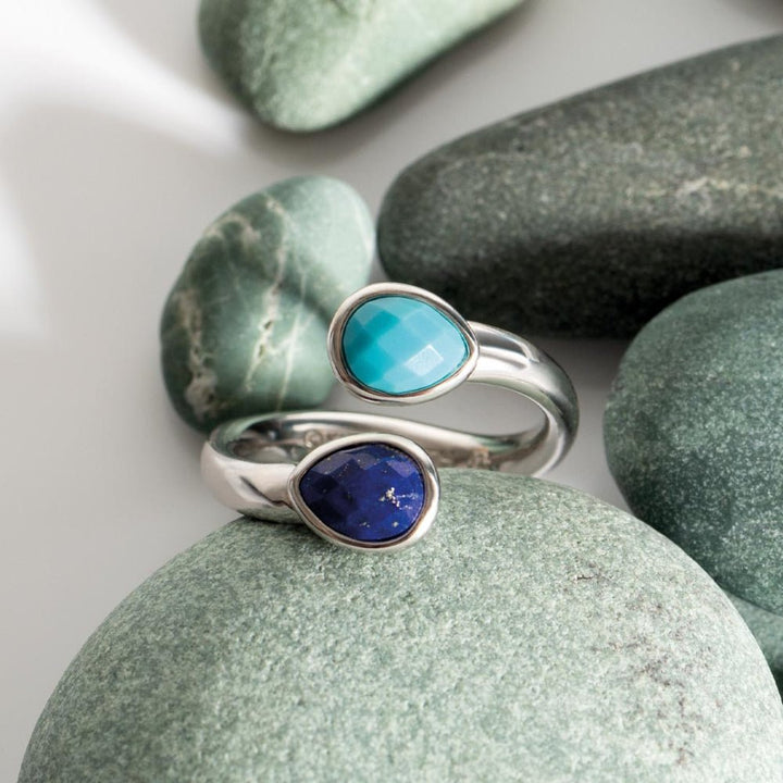 Kit Heath Silver Coast Pebble Azure Open Crossover Ring - MococoKit Heath10175LMG/L5038159167980Rings