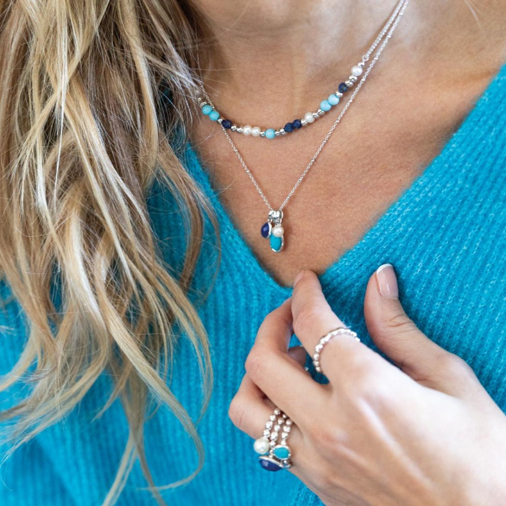 Kit Heath Silver Coast Pebble Azure Trio Pendant Necklace - MococoKit Heath90174LMGP5038159167522Necklaces