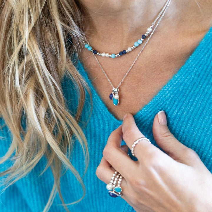 Kit Heath Silver Coast Pebble Azure Trio Pendant Necklace - MococoKit Heath90174LMGP5038159167522Necklaces