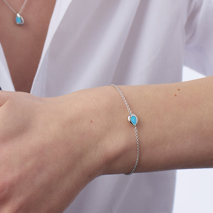 Kit Heath Silver Coast Pebble Blue Blue Opal (Syn) RP 7" Slider Bracelet (A) image 2