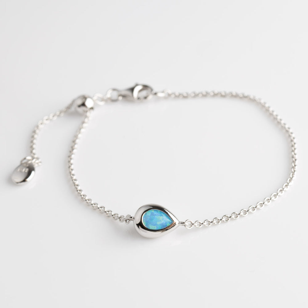 Kit Heath Silver Coast Pebble Blue Blue Opal (Syn) RP 7" Slider Bracelet (A) image 3