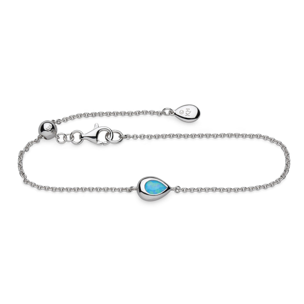 Kit Heath Silver Coast Pebble Blue Blue Opal (Syn) RP 7" Slider Bracelet (A) image