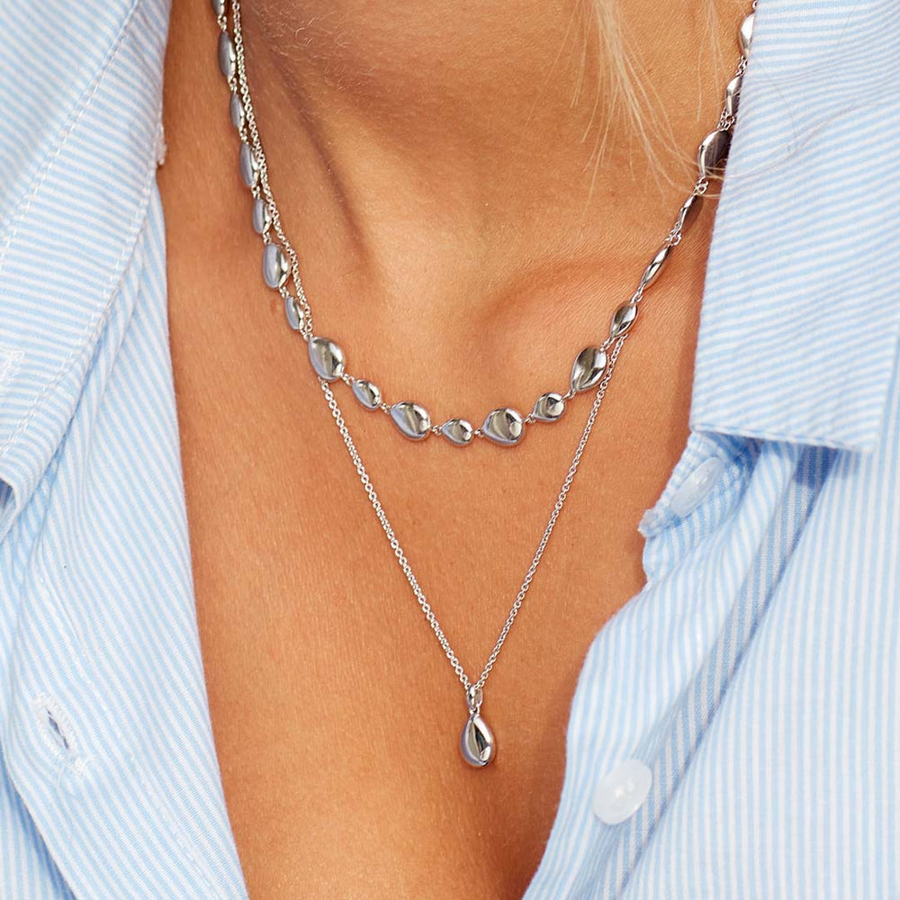 Kit Heath Silver Coast Pebbles Droplet Necklace - MococoKit Heath90185RP5038159163715Necklaces