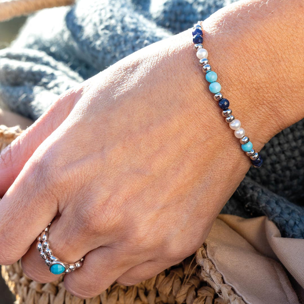 Kit Heath Silver Coast Tumble Azure Gemstone Beaded Bracelet - MococoKit Heath70177LMGP5038159167492Bracelets