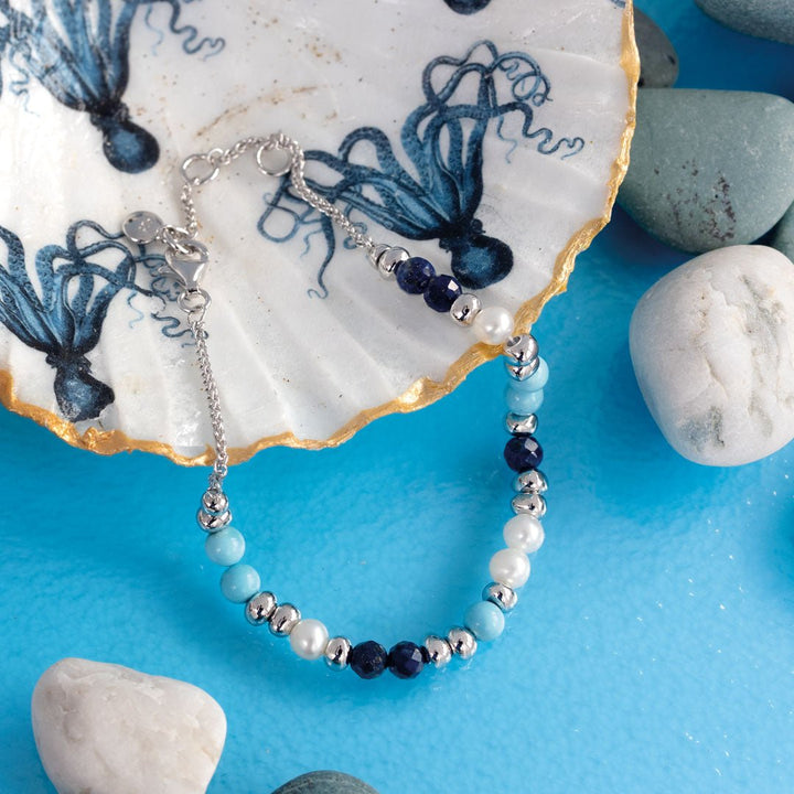 Kit Heath Silver Coast Tumble Azure Gemstone Beaded Bracelet - MococoKit Heath70177LMGP5038159167492Bracelets