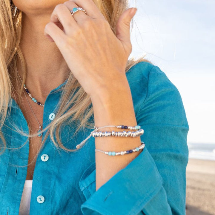 Kit Heath Silver Coast Tumble Azure Gemstone Beaded Necklace - MococoKit Heath90177LMGP5038159167553Necklaces