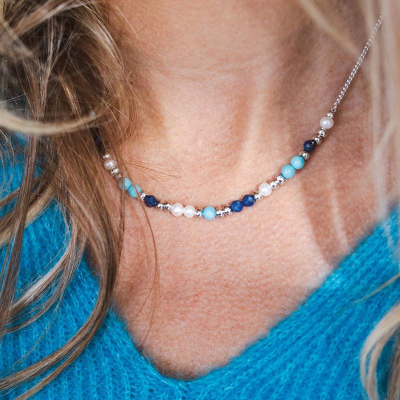 Kit Heath Silver Coast Tumble Azure Gemstone Beaded Necklace - MococoKit Heath90177LMGP5038159167553Necklaces