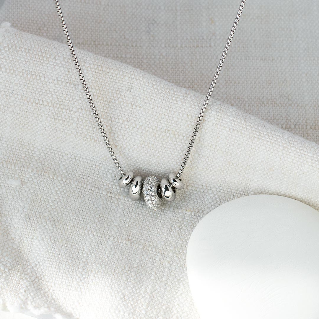 Kit Heath Silver Coast Tumble Glisten Pave Necklace - MococoKit Heath90161CZ5038159160363Necklaces