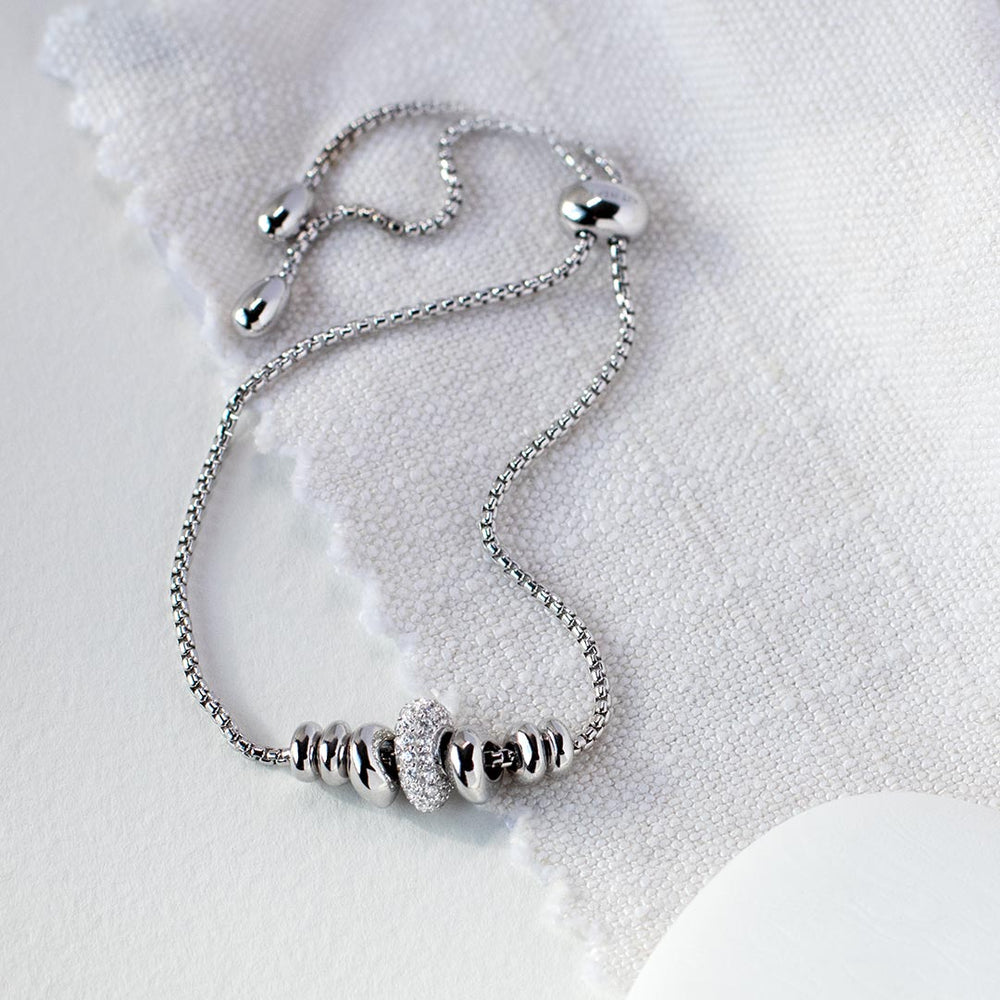 Kit Heath Silver Coast Tumble Glisten Pave Toggle Bracelet - MococoKit Heath70161CZ5038159160387Bracelets