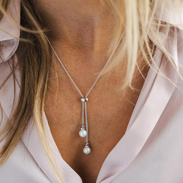 Kit Heath Silver Coast Tumble Pearl Lariat Necklace - MococoKit Heath90166FP5038159167621Necklaces