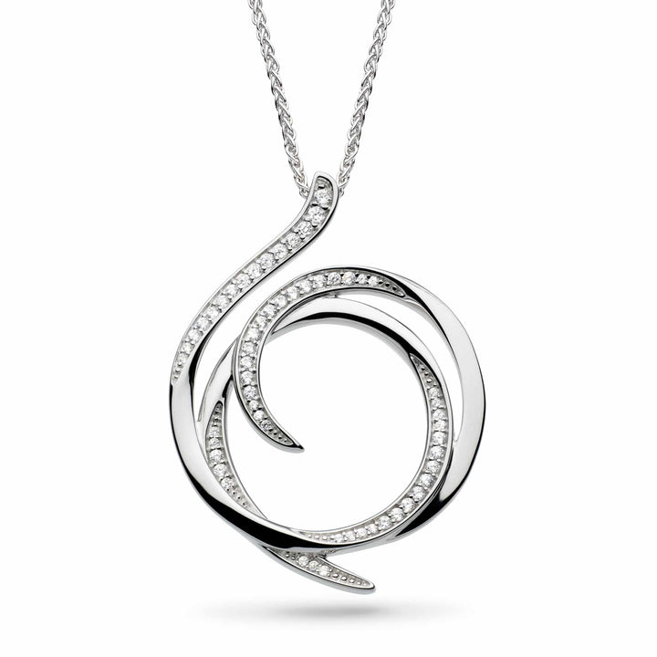 Kit Heath Silver Entwine Helix Wrap Pave Grande Necklace - MococoKit Heath90237CZ5038159163753Necklaces