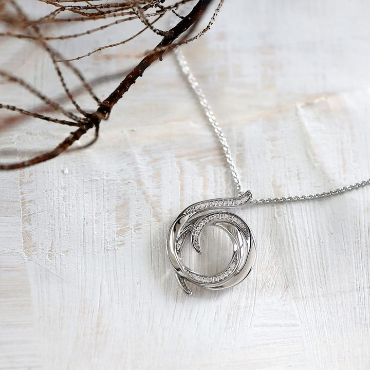 Kit Heath Silver Entwine Helix Wrap Pave Necklace - MococoKit Heath90235CZ5038159163739Necklaces