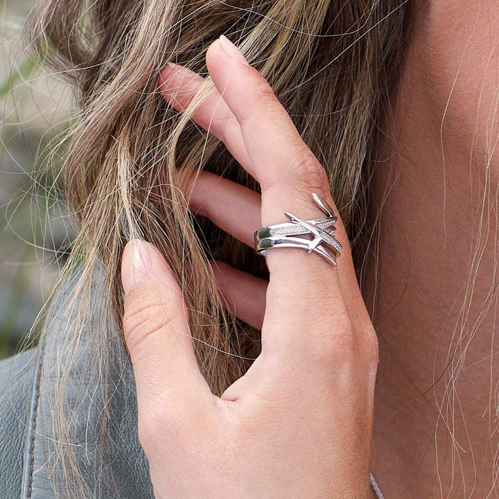 Kit Heath Silver Entwine Helix Wrap Pave Ring - MococoKit Heath10237CZ/M5038159163005Rings