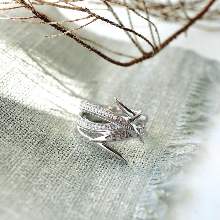Kit Heath Silver Entwine Helix Wrap Pave Ring - MococoKit Heath10237CZ/M5038159163005Rings
