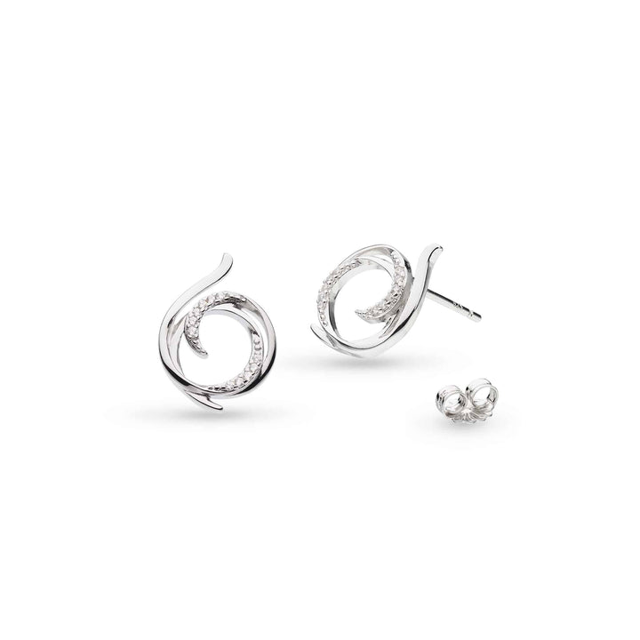 Kit Heath Silver Entwine Helix Wrap Pave Stud Earrings - MococoKit Heath30235CZ5038159163081Earrings