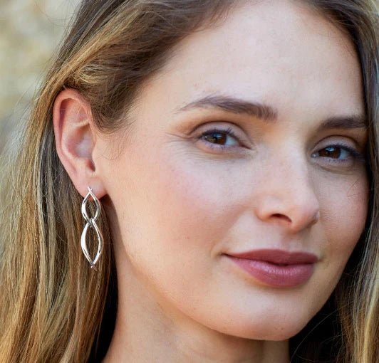 Kit Heath Silver Entwine Twine Twist Duo Link Drop Earrings - MococoKit Heath60229RP5038159165573Earrings