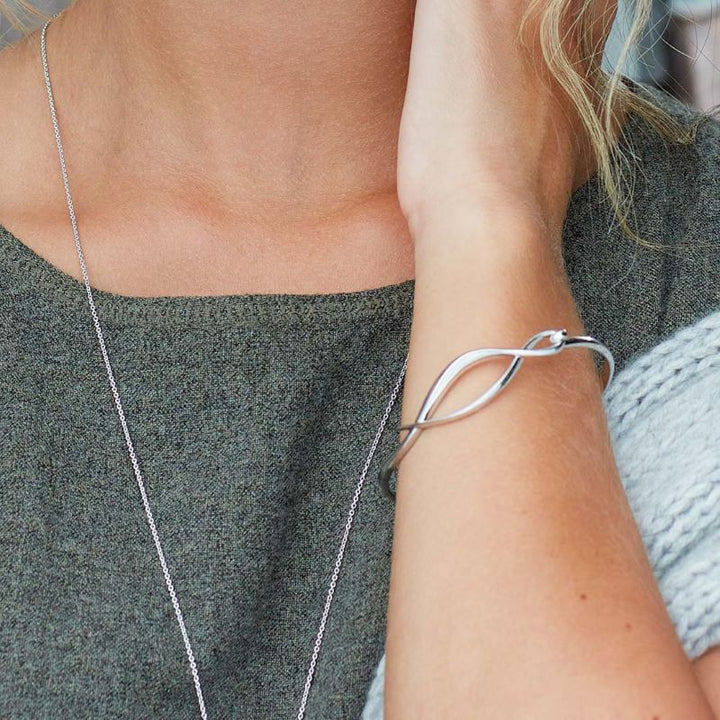 Kit Heath Silver Entwine Twine Twist Hinged Bangle - MococoKit Heath70224RP5038159158889Bracelets