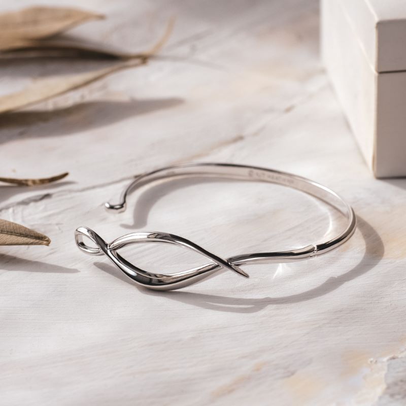 Kit Heath Silver Entwine Twine Twist Hinged Bangle - MococoKit Heath70224RP5038159158889Bracelets